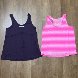 Bundle of 2 XL tank tops pink striped Xhiliration eggplant purple old navy